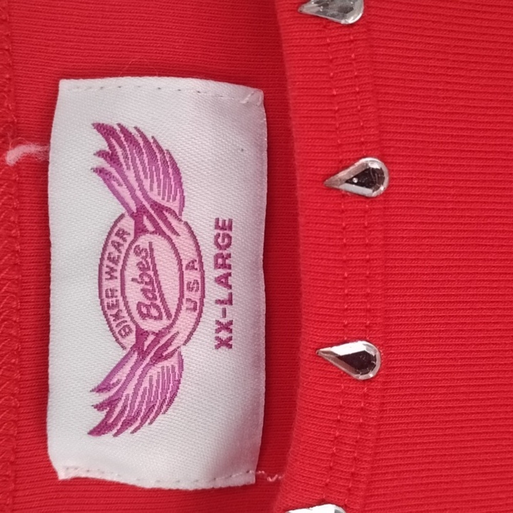 Babes Biker Wear USA Red Sleeveless Bling  Laconia Rally Week 2017 Cut Out Tee - Picture 5 of 13